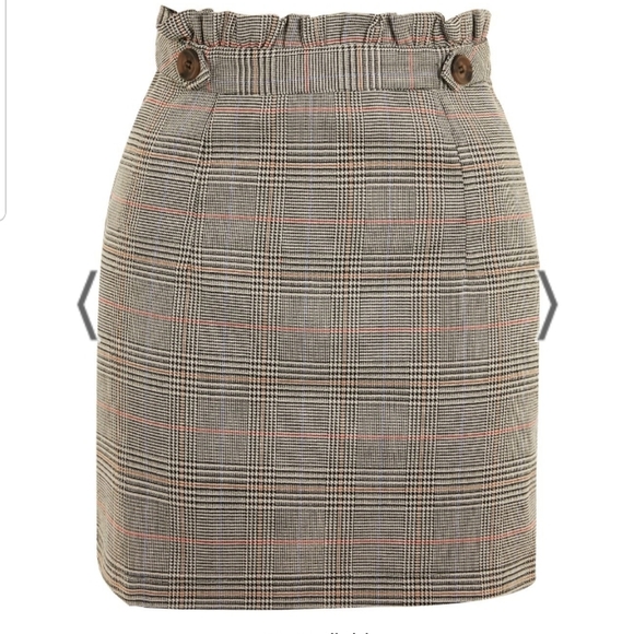 Topshop Checkered Paperbag waist skirt size 6 - Picture 4 of 13